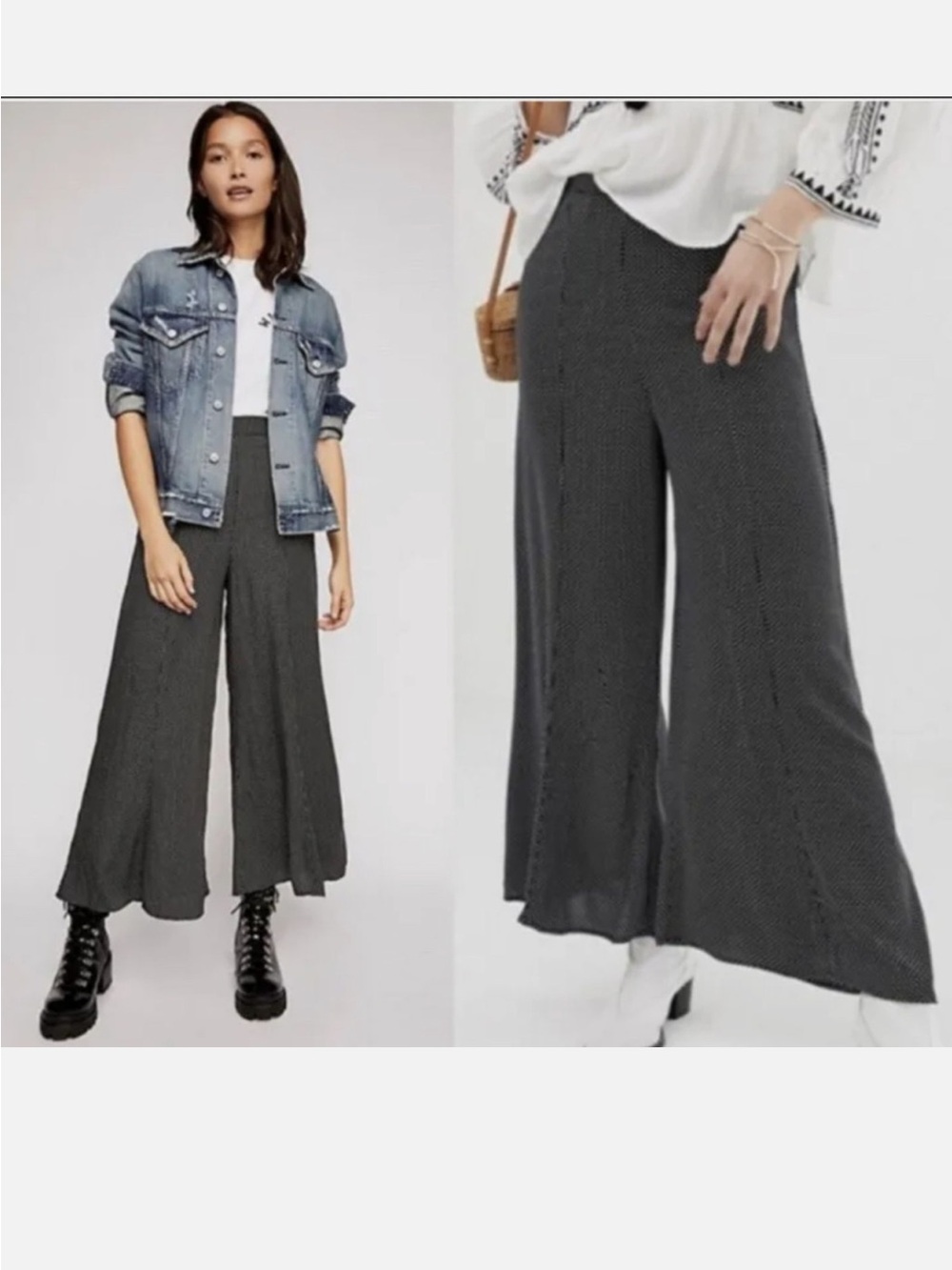 Free people Flare Wide-Leg polka dot  Palazzo Pants